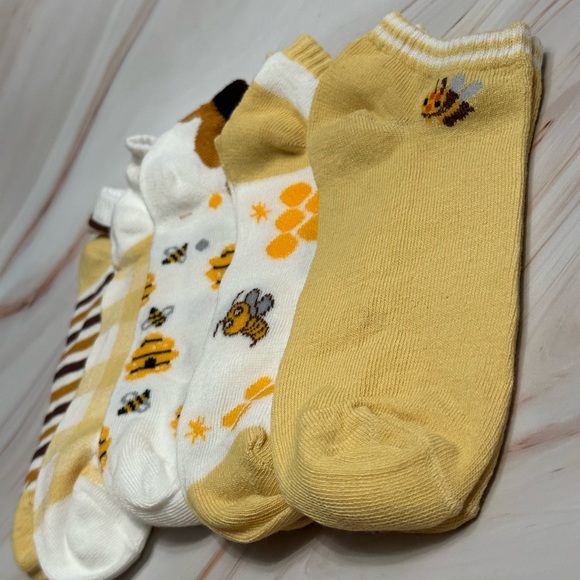 5PK Bee Themed Women Socks - Picture 2 of 2